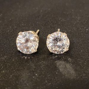 Vintage Round Cubic Zirconia Stud Earrings